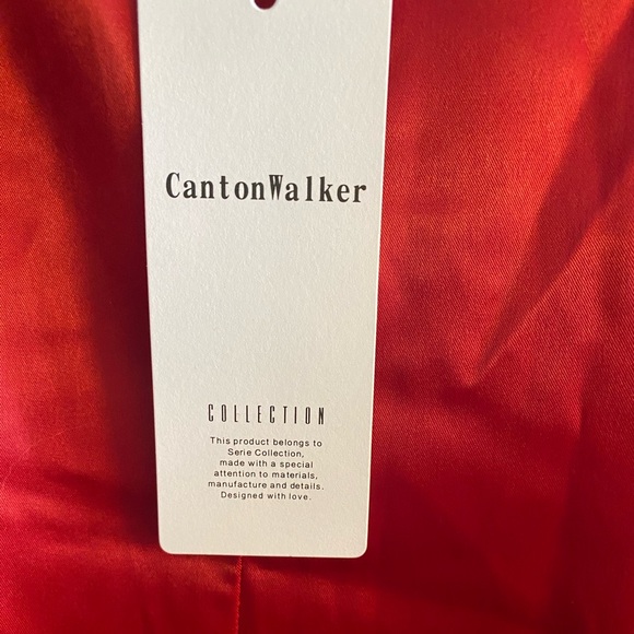 Raspberry red satin cowl neck dress - Picture 7 of 7